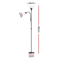 Artiss Floor Lamp Mother Child Reading Black Modern
