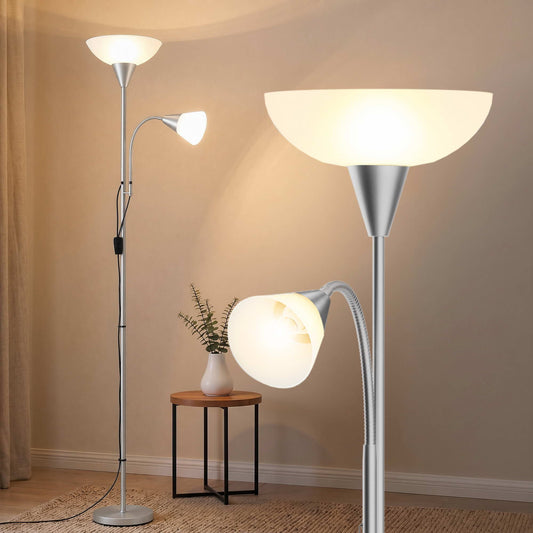 Artiss Floor Lamp Mother Child Modern Silver Reading