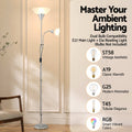 Artiss Floor Lamp Mother Child Modern Silver Reading