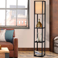 Artiss Floor Lamp 3 Tier Shelf Storage LED Light Stand Vintage Black