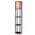 Artiss Floor Lamp 3 Tier Shelf Storage LED Light Stand Vintage Black