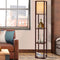 Artiss LED Floor Lamp 3 Tier Shelf Storage Vintage Brown Stand