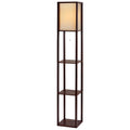 Artiss LED Floor Lamp 3 Tier Shelf Storage Vintage Brown Stand