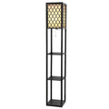 Artiss 3 Tier Floor Lamp Shelf Storage LED Light Stand Black