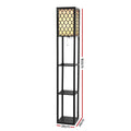 Artiss 3 Tier Floor Lamp Shelf Storage LED Light Stand Black