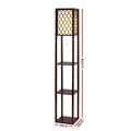 Artiss 3 Tier Floor Lamp Shelf Storage LED Light Stand Brown