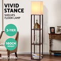 Artiss 3 Tier Shelf LED Floor Lamp Storage Stand Vintage White