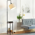 Artiss Floor Lamp 2 Tier Shelf LED Light Stand Adjustable Head