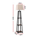 Artiss Floor Lamp 3 Tier Shelf LED Light Storage Stand White
