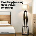 Artiss Floor Lamp 3 Tier Shelf LED Light Storage Stand White