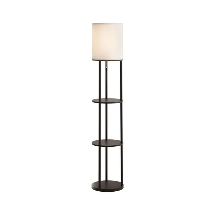 Artiss 3 Tier Shelf LED Floor Lamp Storage Stand Vintage Round