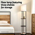 Artiss 3 Tier Shelf LED Floor Lamp Storage Stand Vintage Round