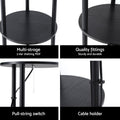 Artiss 3 Tier Shelf LED Floor Lamp Storage Stand Vintage Round