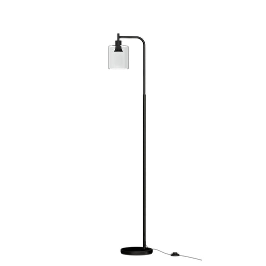 Artiss Floor Lamp Black Glass Shade Modern Reading Light Stand