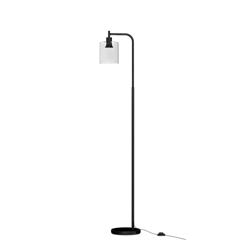 Artiss Floor Lamp Black Glass Shade Modern Reading Light Stand