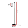 Artiss Floor Lamp Black Glass Shade Modern Reading Light Stand