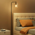 Artiss Floor Lamp Black Glass Shade Modern Reading Light Stand