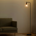 Artiss Floor Lamp Black Glass Shade Modern Reading Light Stand