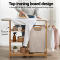 Artiss Bamboo Laundry Basket Hamper Ironing Board Combo