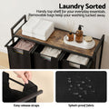 Artiss Laundry Basket 3 Pull-out Bags Metal Frame Black