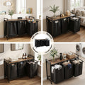Artiss Laundry Basket 3 Pull-out Bags Metal Frame Black