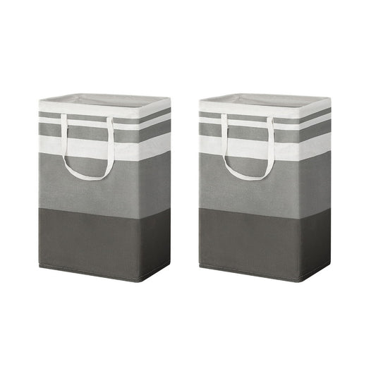 Artiss 2x Foldable Laundry Basket Hamper White Grey