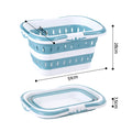 Artiss Foldable Laundry Basket Large Blue Clothes Storage Hamper