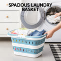 Artiss Foldable Laundry Basket Large Blue Clothes Storage Hamper
