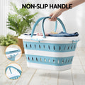 Artiss Foldable Laundry Basket Large Blue Clothes Storage Hamper