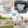 Artiss Foldable Laundry Basket Large Blue Clothes Storage Hamper