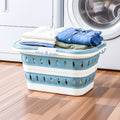 Artiss Foldable Laundry Basket Large Blue Clothes Storage Hamper