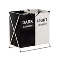 Artiss Laundry Basket 2 Sections Large Foldable Washing Clothes Storage