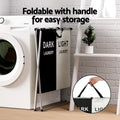 Artiss Laundry Basket 2 Sections Large Foldable Washing Clothes Storage