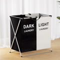 Artiss Laundry Basket 2 Sections Large Foldable Washing Clothes Storage
