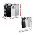 Artiss Laundry Basket 3 Section Foldable Large Clothes Hamper