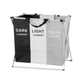 Artiss Laundry Basket 3 Section Foldable Large Clothes Hamper