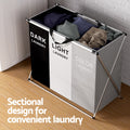 Artiss Laundry Basket 3 Section Foldable Large Clothes Hamper