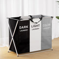 Artiss Laundry Basket 3 Section Foldable Large Clothes Hamper