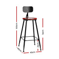 Artiss Bar Stools Pair Vintage Metal Chairs Kitchen Seating