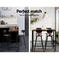 Artiss Bar Stools Pair Vintage Metal Chairs Kitchen Seating