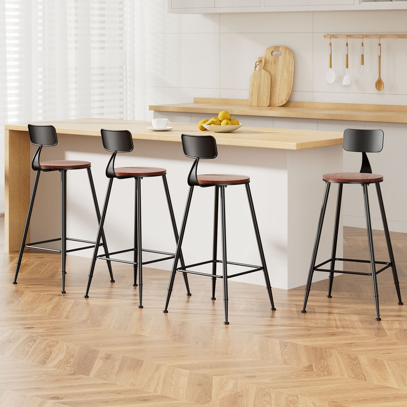 Artiss Bar Stools 4x Vintage Metal Chairs Industrial Style