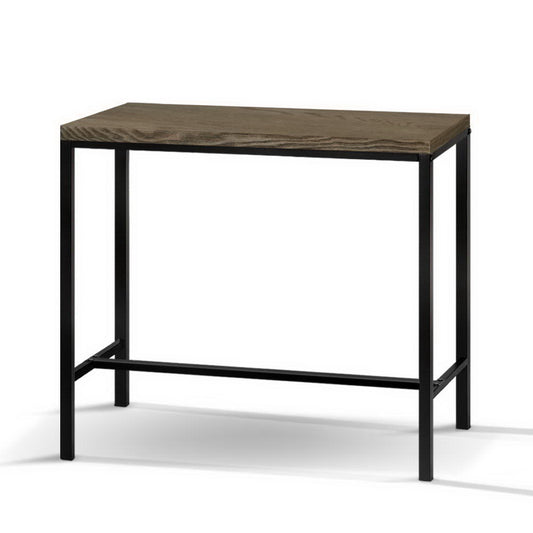 Artiss Vintage Industrial Bar Table Dark Brown High Stool Desk
