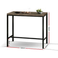Artiss Vintage Industrial Bar Table Dark Brown High Stool Desk