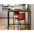 Artiss Vintage Industrial Bar Table Dark Brown High Stool Desk