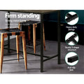 Artiss Vintage Industrial Bar Table Dark Brown High Stool Desk