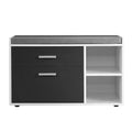 Artiss Shoe Cabinet Bench Storage Organiser Wooden Cupboard Fabric Seat