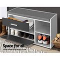 Artiss Shoe Cabinet Bench Storage Organiser Wooden Cupboard Fabric Seat