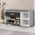 Artiss Shoe Cabinet Bench Storage Organiser Wooden Cupboard Fabric Seat