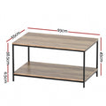 Artiss Rectangular Coffee Table 93cm Walnut Olin
