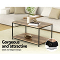 Artiss Rectangular Coffee Table 93cm Walnut Olin